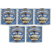 5X Hammerite Smooth Gold Paint 250ml Tin Paint